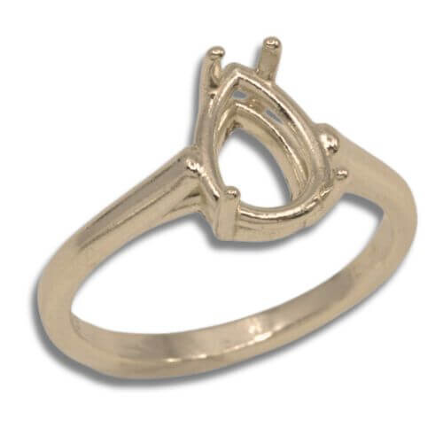(7x5mm -13x9mm) Pear Shape Single Cathedral Ring Setting (Ring Sizes 4-11 )