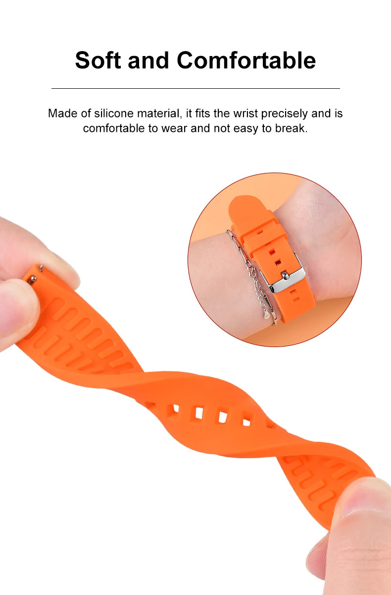 18mm 20mm 22mm Soft Silicone Watch Band Divers Replacement Strap Quick Release