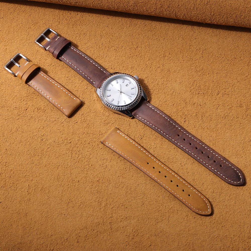 14mm 16mm 18mm 20mm 22mm 24mm Vintage Cowhide Watch Band for Seiko Quick Release