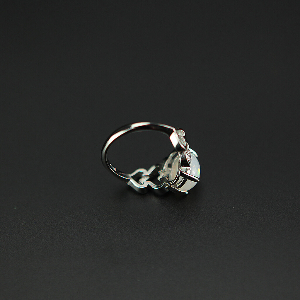 925 Silver Fashion Jewelry Opal CZ Women Wedding Engagement Party Ring Size 6-10