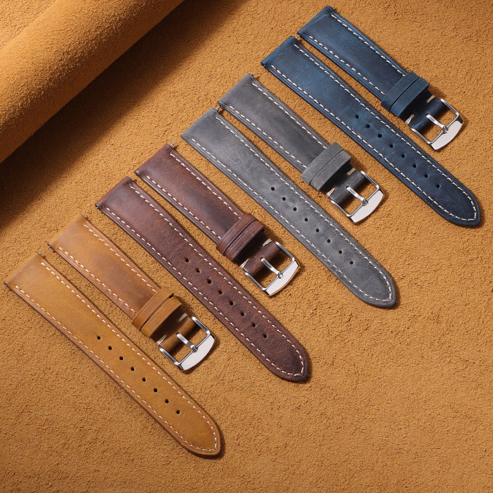 14mm 16mm 18mm 20mm 22mm 24mm Vintage Cowhide Watch Band for Seiko Quick Release