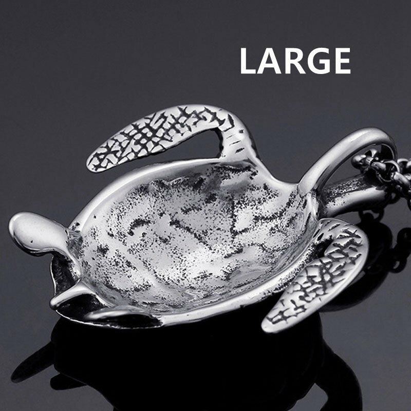 MENDEL Stainless Steel Big Sea Turtle Pendant Necklace Jewelry Men Free Shipping