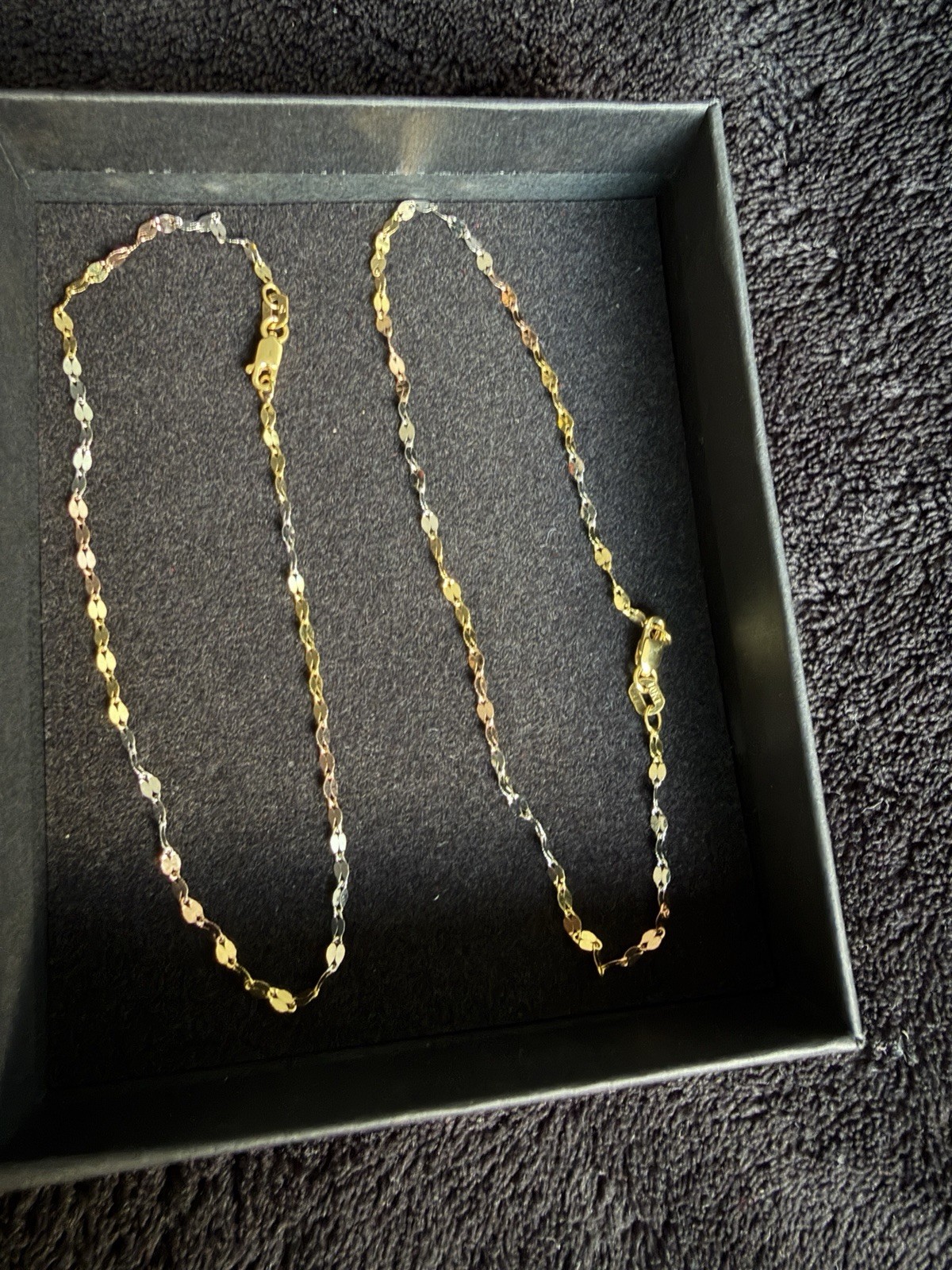 2 bracelets/ anklets 10K 8” tricolor solid Gold with Lobster Clasp