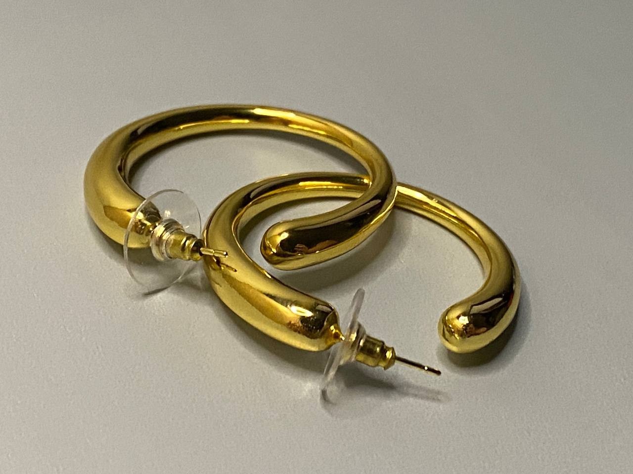 Yves Saint Laurent Gold Chunky Hoop Earrings