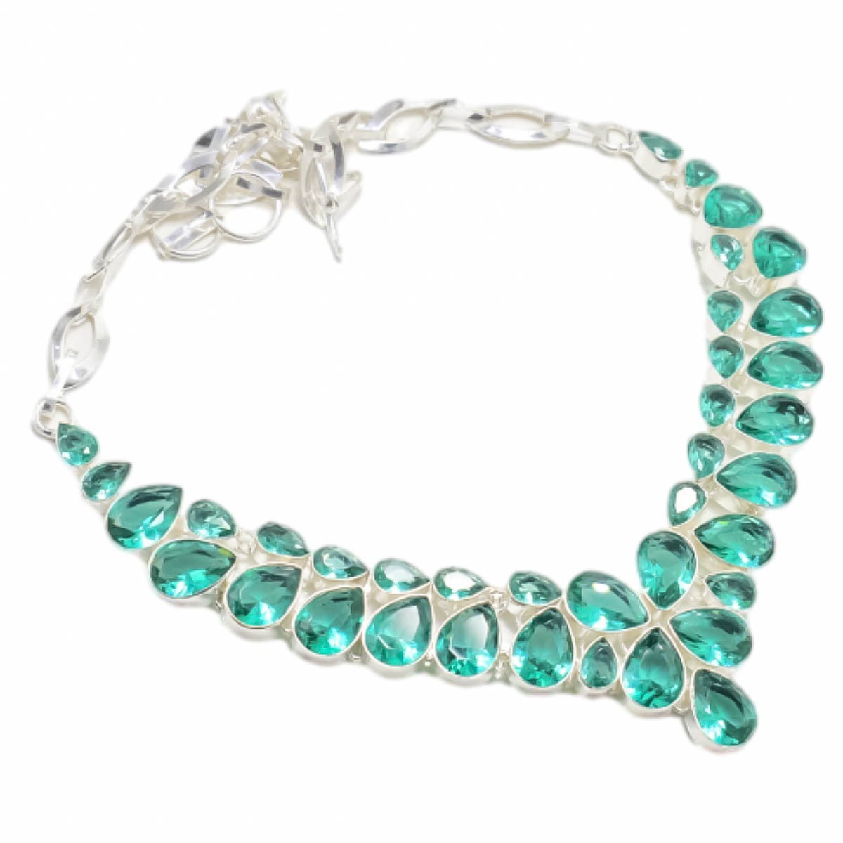 Paraiba Tourmaline Gemstone 925 Sterling Silver Jewelry Necklace Size-17-18″