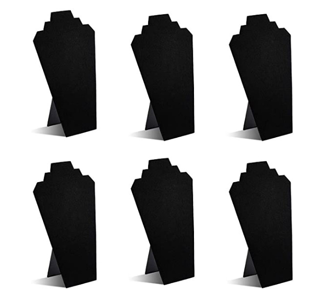Necklace Display Stand Black Velvet Jewelry Pendant Neck Organizer Lot 6 Pack US