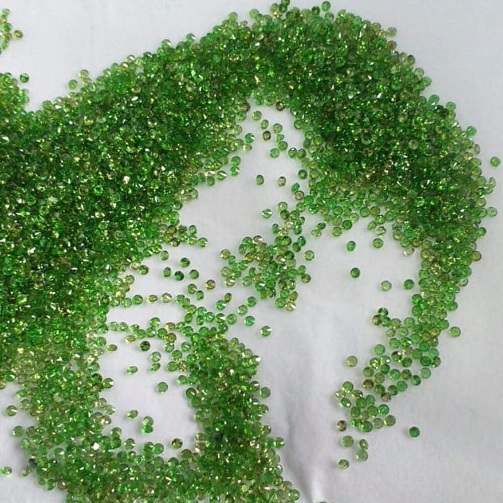 Wholesale Lot 1.25mm Round Facet Natural Chrome Diopside Loose Calibrated Gems