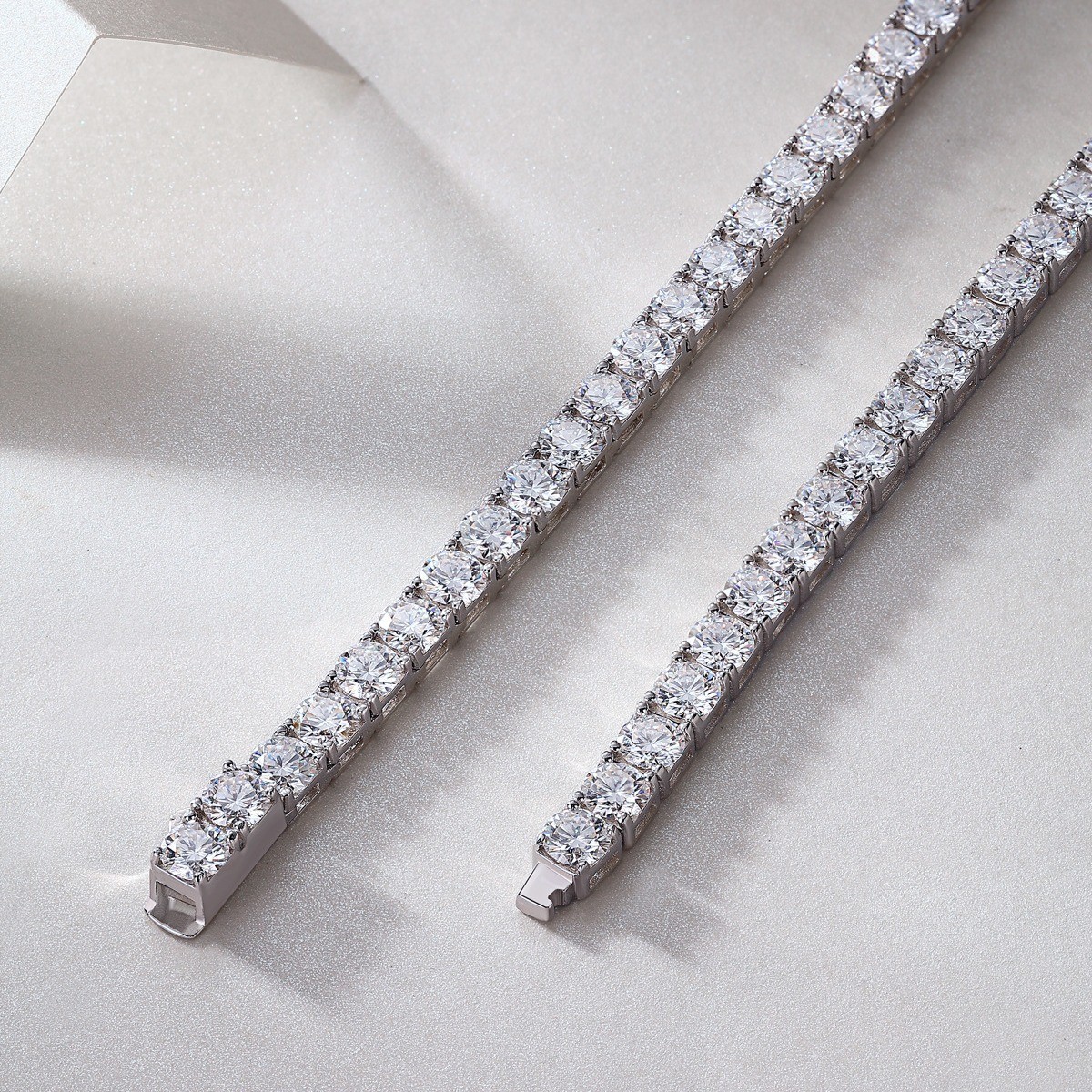 3MM MOISSANITE 925 Silver Tennis Chain Necklace – VVS D Color – Passes Tester