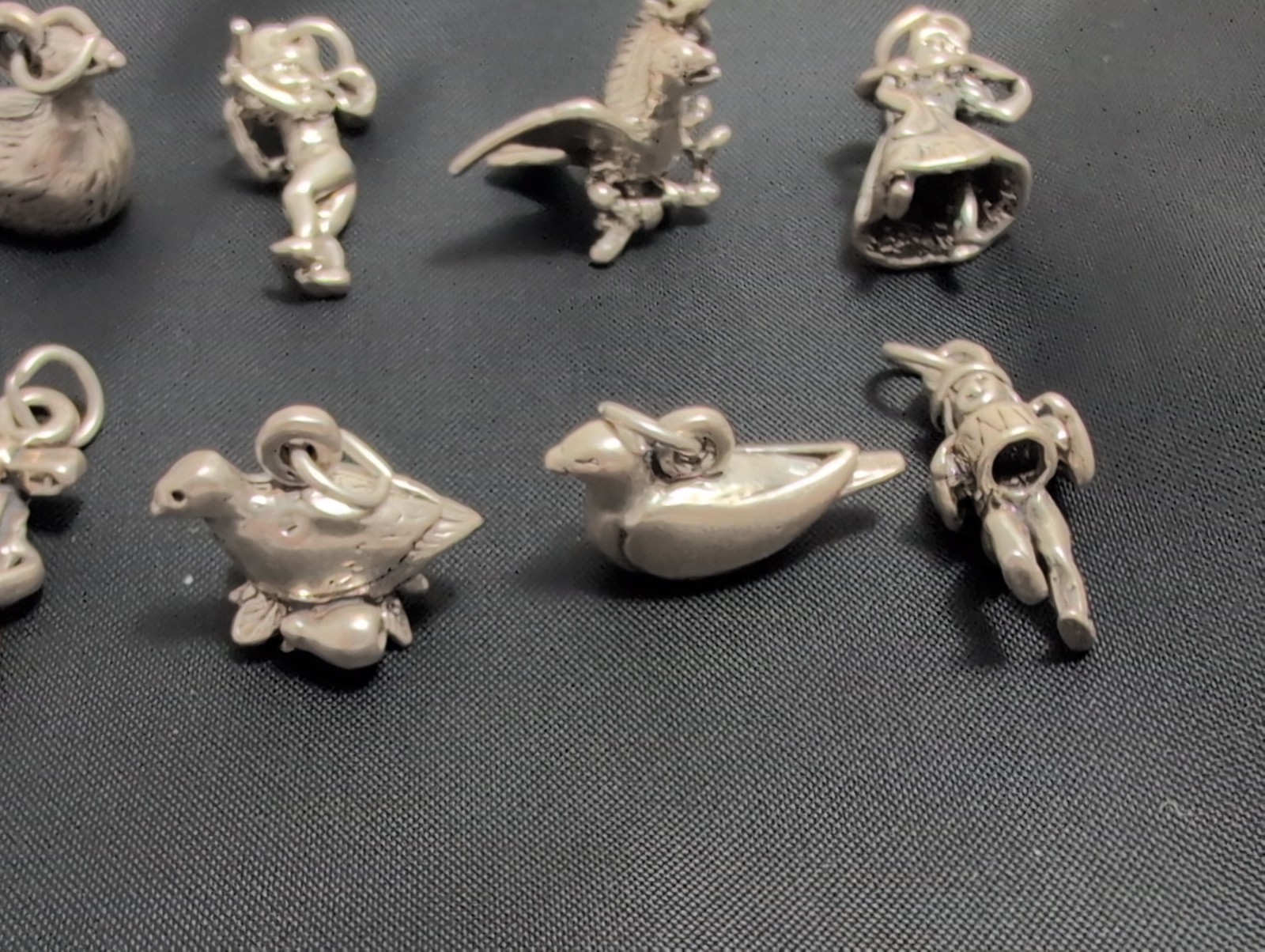 Seasons 12 Days of Christmas Vintage Sterling Silver Bracelet Charms – 30g
