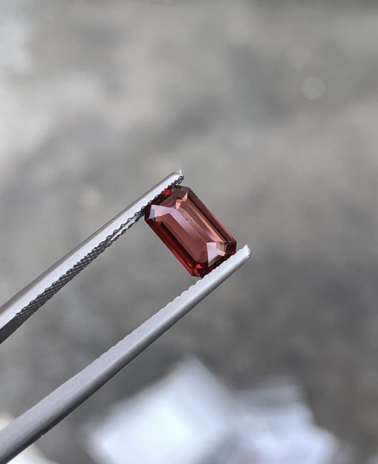Red Spinel 1.27 Carat Slightly Included Emerald Cut 9mm Burma Loose Gemstone