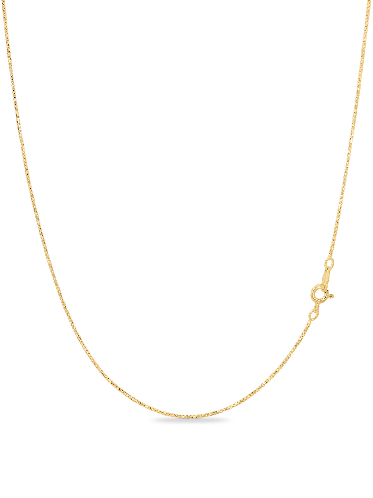 18k Gold Plated .925 Sterling Silver 1mm Box Chain Necklace 12 – 40 inches!