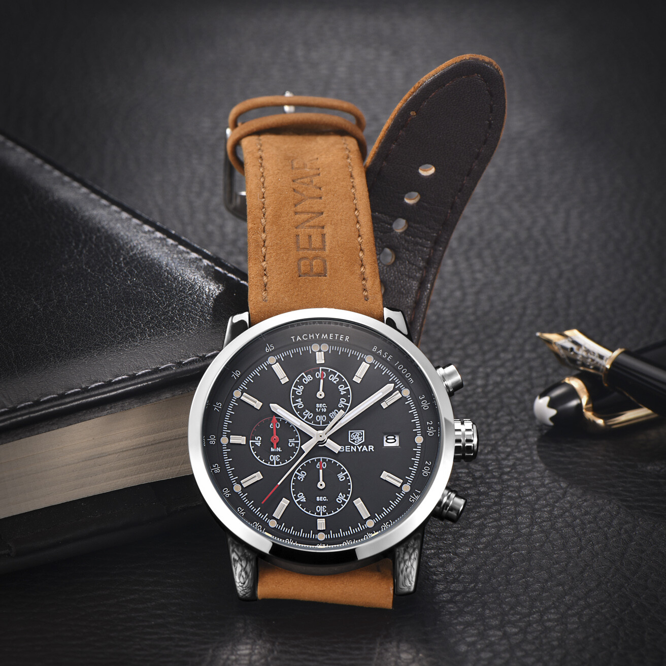 BENYAR Men’s Watch Chronograph Japan Quartz Watches Male Waterproof Wristwatch