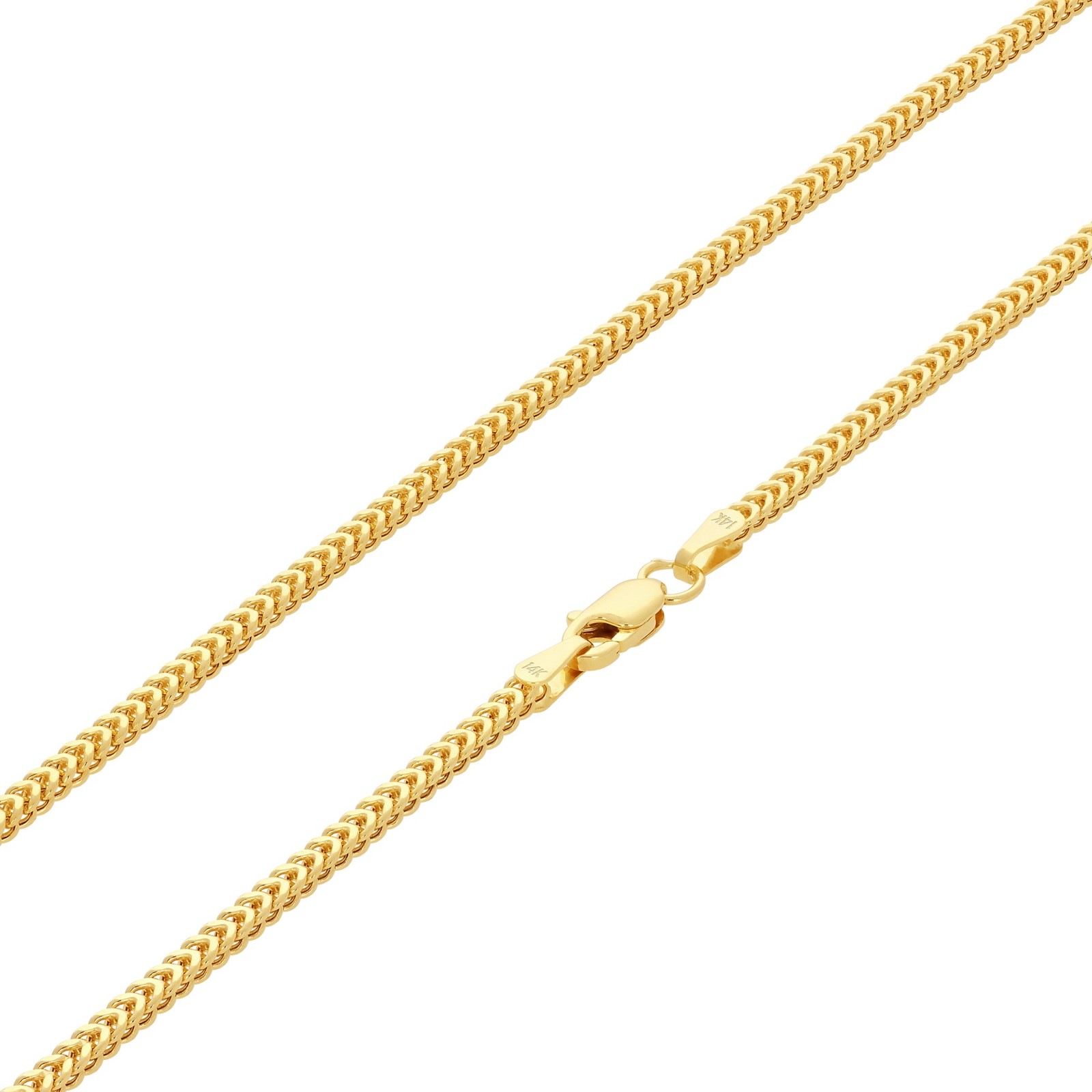 14k Yellow Gold 1.5mm Franco Box Bracelet Chain Mens Womens 7″ 7.5″ 8″ 8.5″ 9″