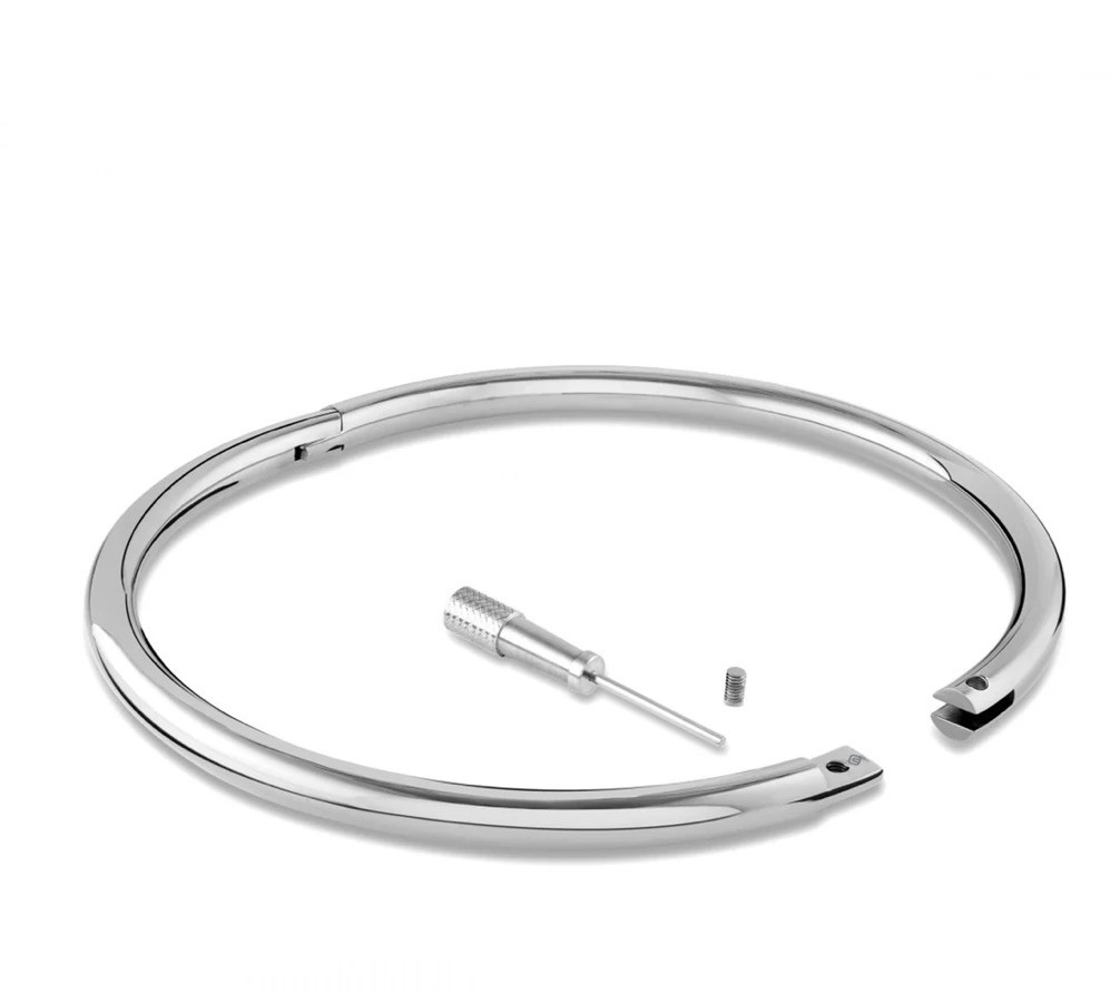 NEW 6mm Polished Titanium Eternity Cuff- Locking Anklet / Bracelet