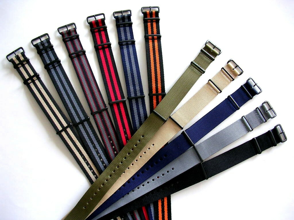 NATO G10 PVD nylon Military Army Diver watchband RAF strap Bond stitch IW SUISSE