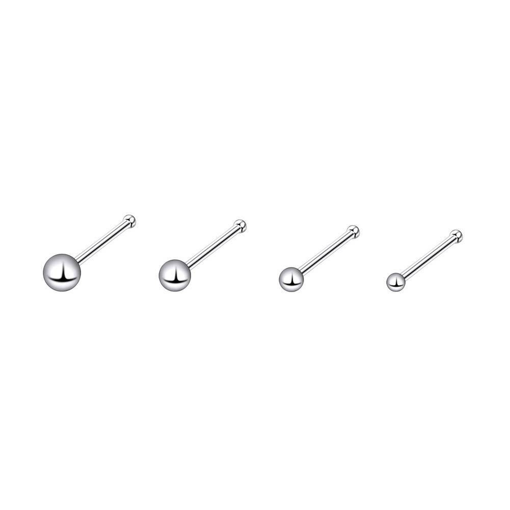 4Pcs/set Tiny Ball Nose Ring Stud Surgical Steel Bone Studs Nostril Piercing 20G