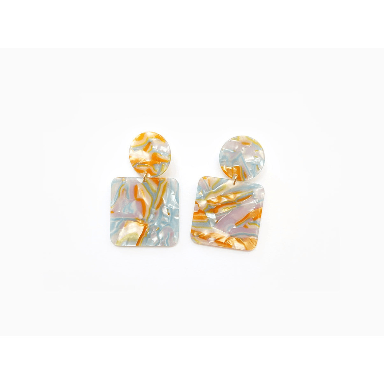 Valet Studio NWT Abigail Earrings in Sky Blue and Orange