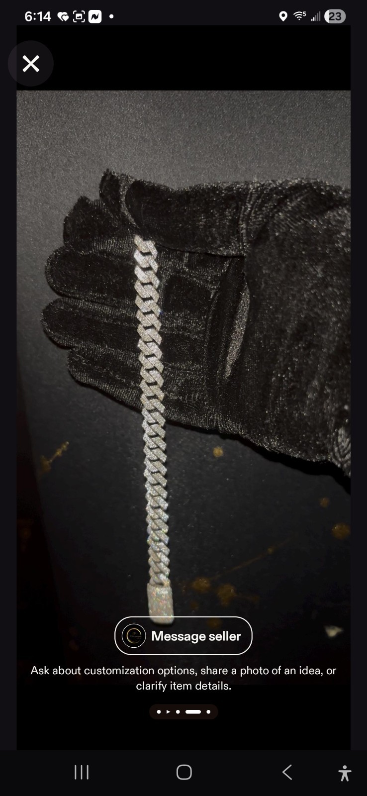 Moissanite 1 Row 22mm x 24″ Miami Cuban LINK Bracelet Sterling Sliver