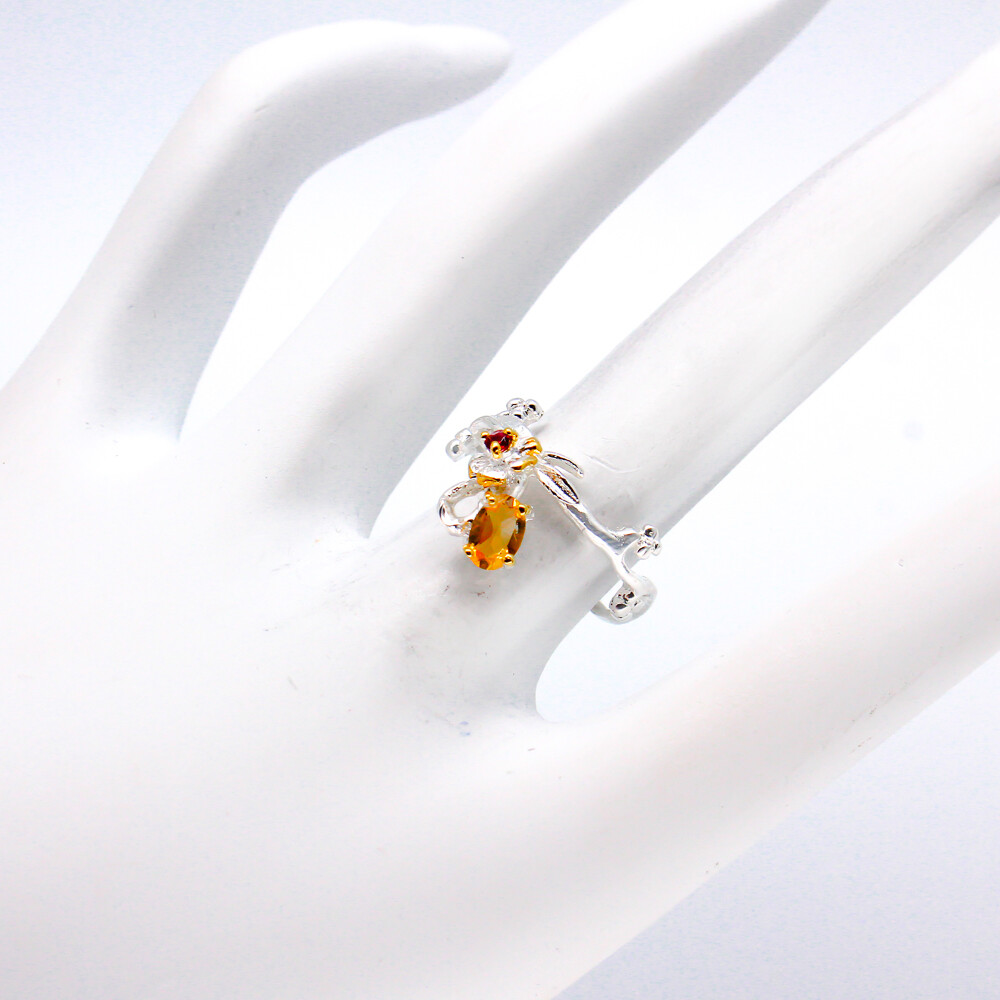 Handmade Jewelry Not Enhanced Natural Citrine Silver 925 Sterling / RVS94