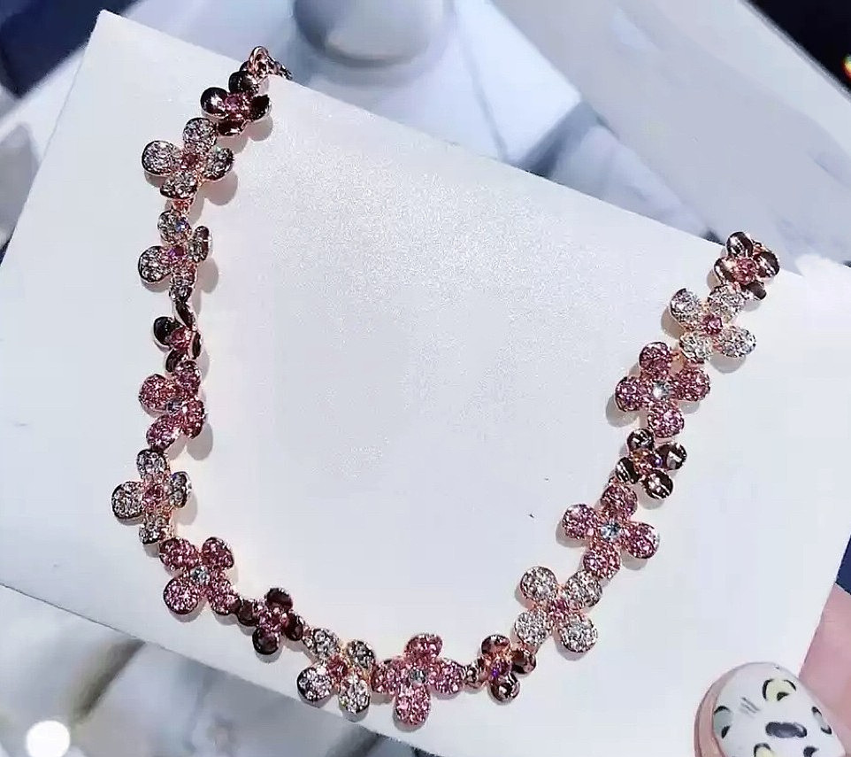 Swarovski Rose Gold Plum Blossom Bracelet for Women, Crystal Flower Bracelet