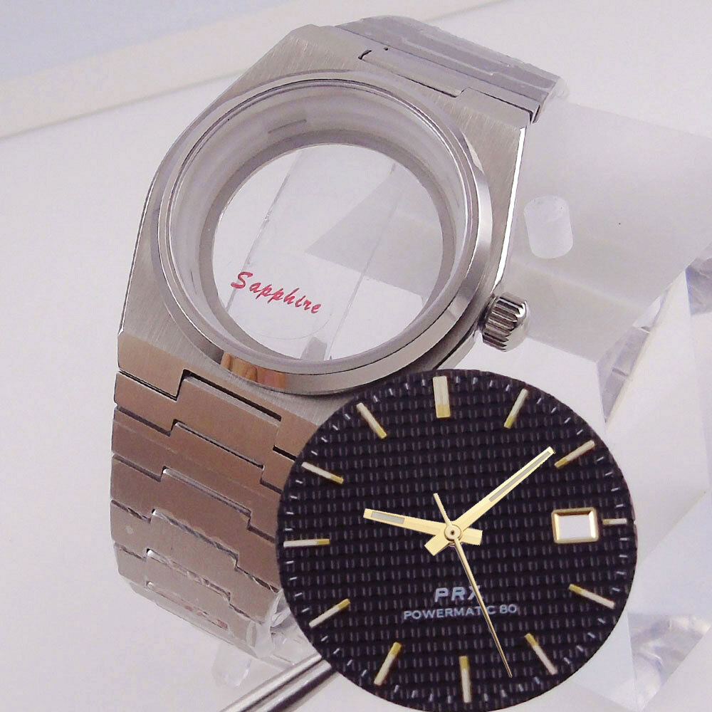 40mm Steel Watch Case Sapphire For Super Player Mod Prx Case Dial Fit NH35 NH36
