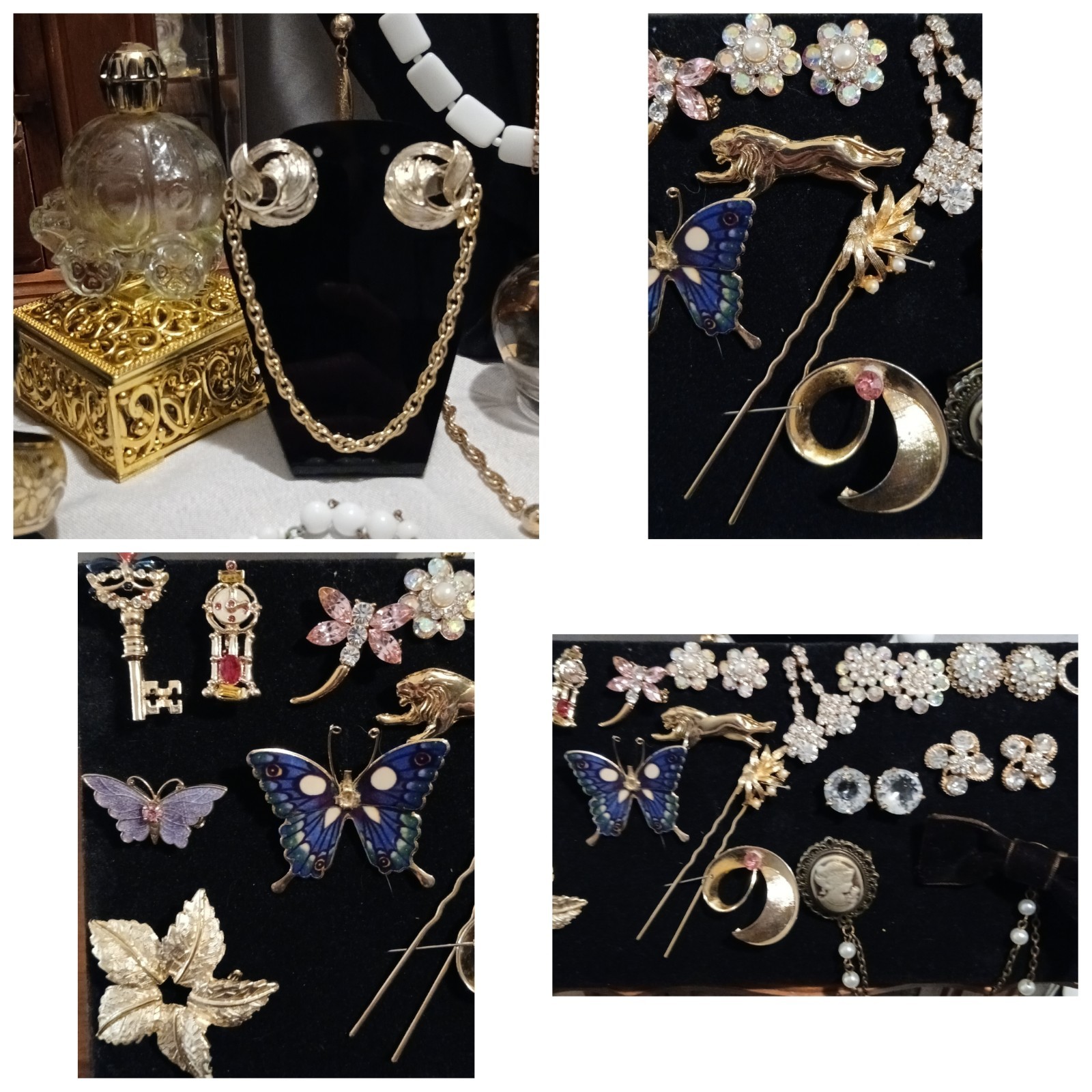 Mixed Vanity & Accessories Jewelry Lot (Includes Jewelry Box) More than 50 Pcs