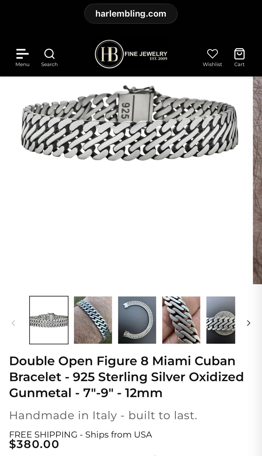 925 Sterling Silver Double Link Miami Cuban Bracelet with Box Lock Clasp