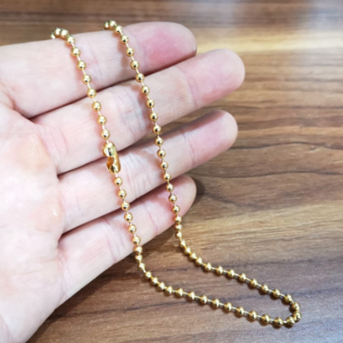 1.5-12mm Wholesale Stainless Steel Gold Bead Ball Chain Necklace Unisexs Link