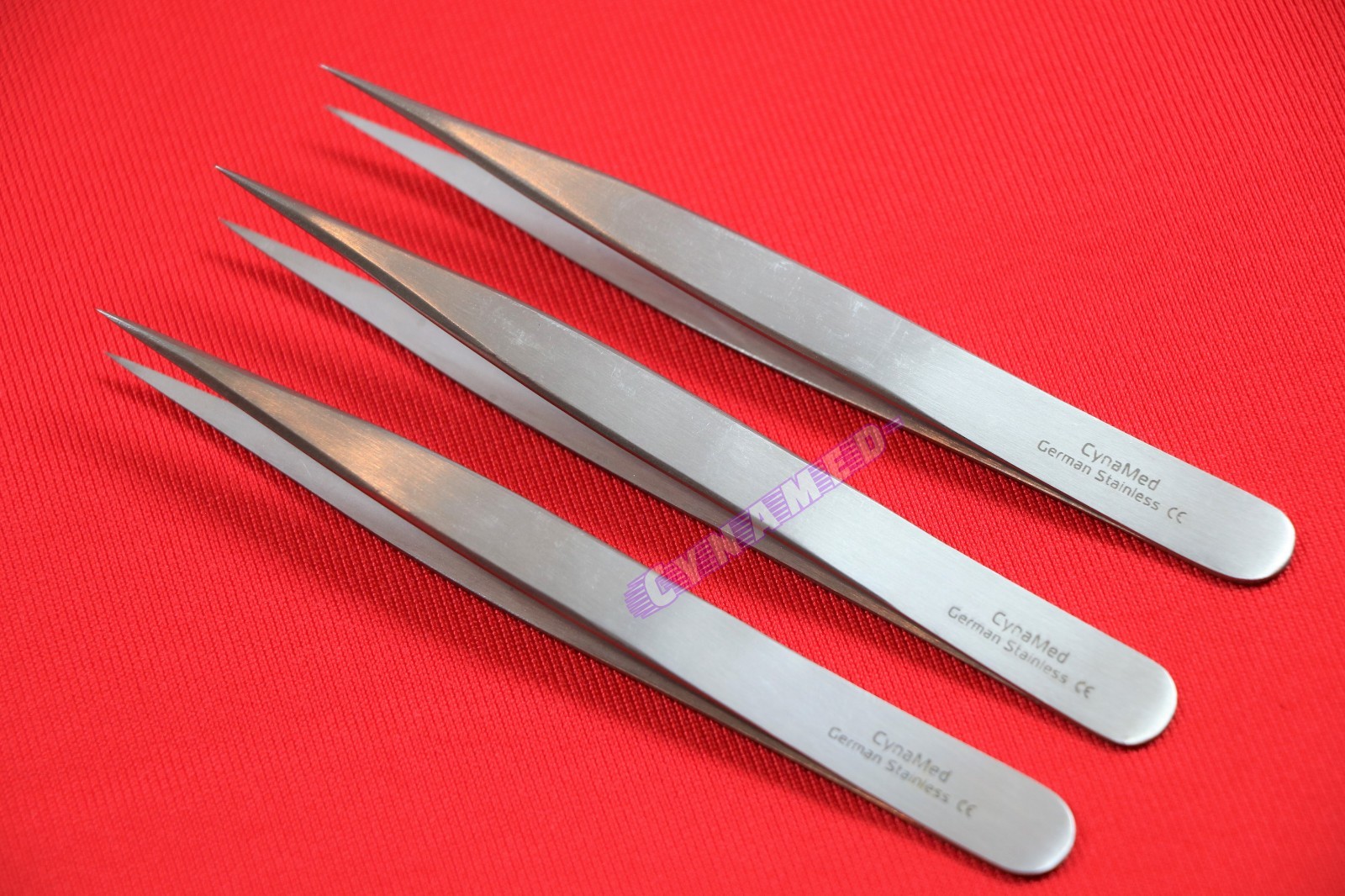 3 PIECES GERMAN STAINLESS FINE TIP SHARP TWEEZERS FORCEPS FOR JEWELRY REPAIRMENT