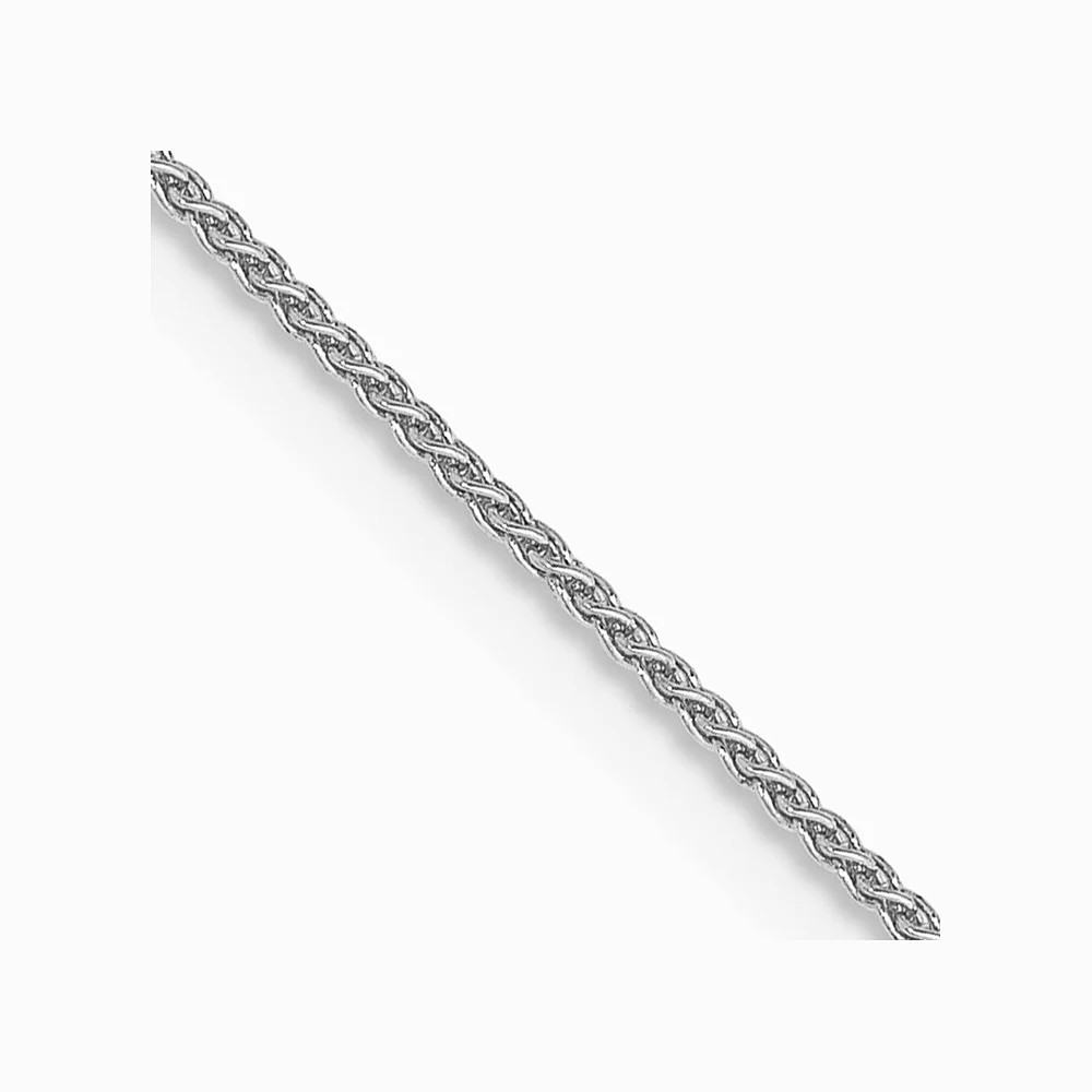 14K White Gold .85mm Spiga With Spring Ring Clasp Chain Necklace 16″-30″