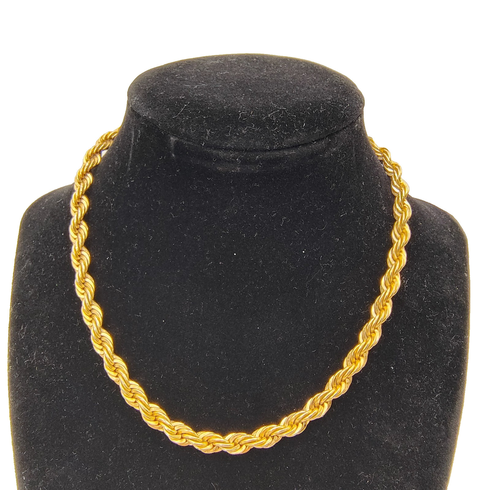 Vintage Napier Rope Necklace Gold Tone Old Money Aesthetic Hip Hop Signed