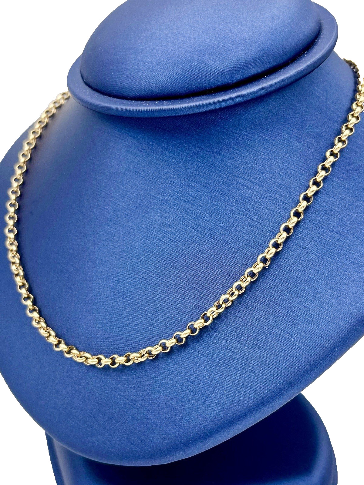 9ct Yellow Gold Belcher Chain Necklace 18 Inch Solid 375 Hallmarked hollow