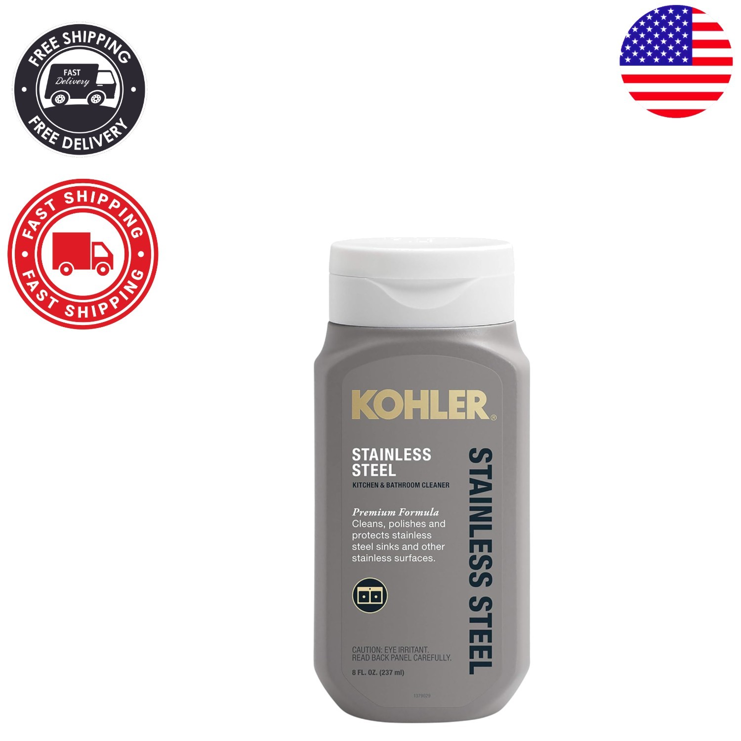 8 FL Oz Stainless Steel Cleaner – Polish & Protect Kitchen & Bathroom Surfaces