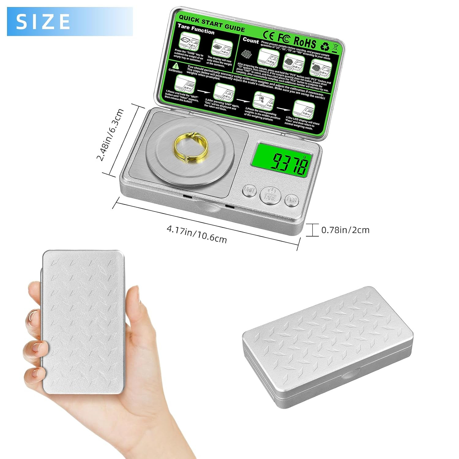 High Precision Mg Scale 100G/0.001G, Pocket Digital Milligram Scale, Small Gram
