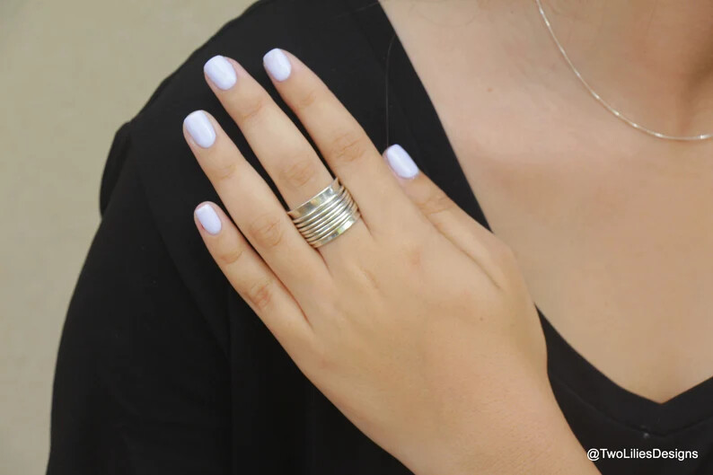 925 Sterling Silver Band &Spinner Meditation Ring Handmade Ring All size-D-83