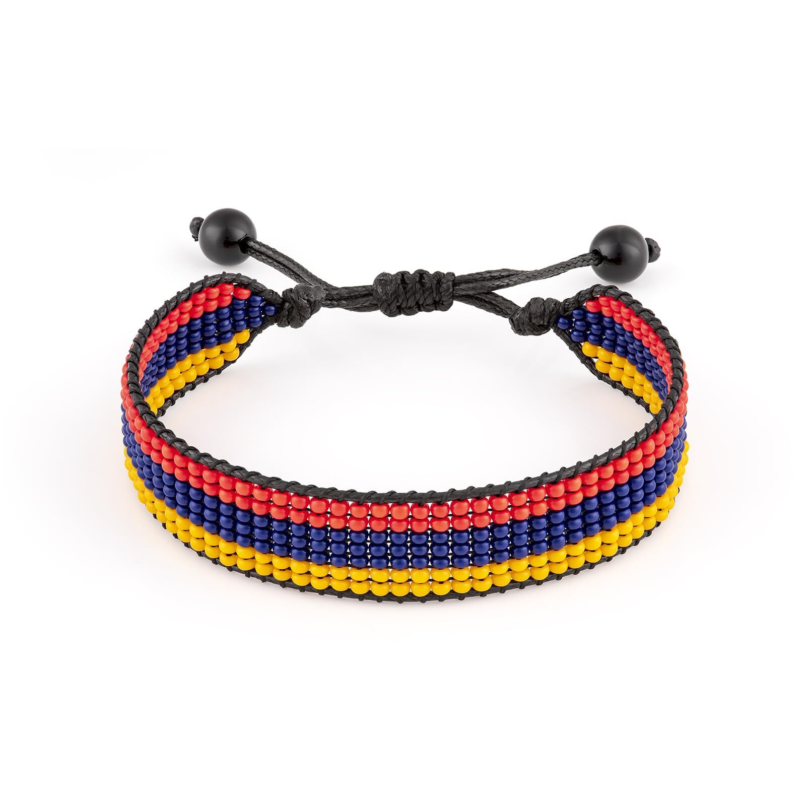 Armenia Flag Bracelet: Handmade Bracelet,Adjustable Beaded Boho-Style Rope Brac