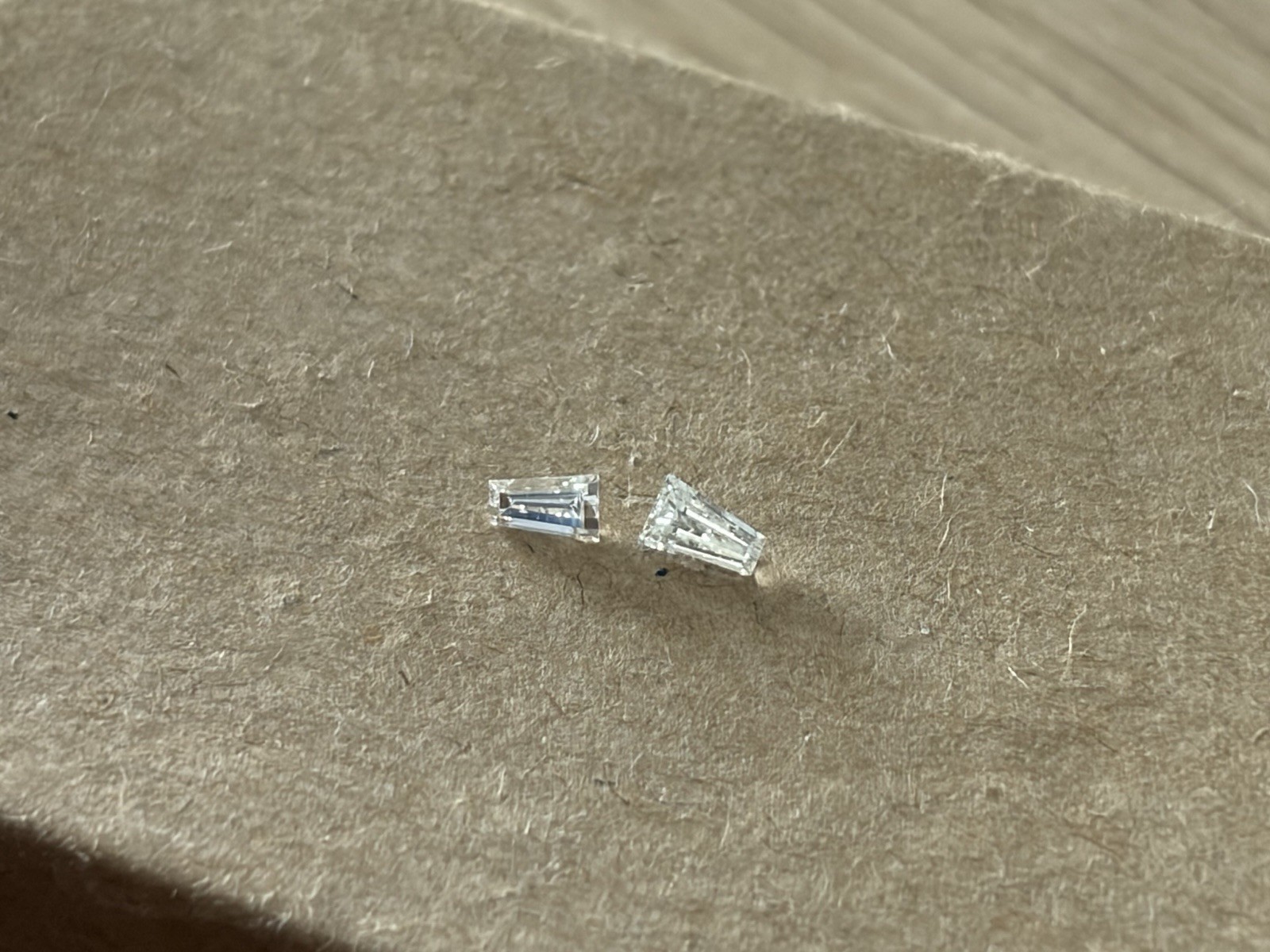 .50-.55tcw 4mm x 2.3mm Tapered Baguette Match Pair Natural Diamonds Loose VS