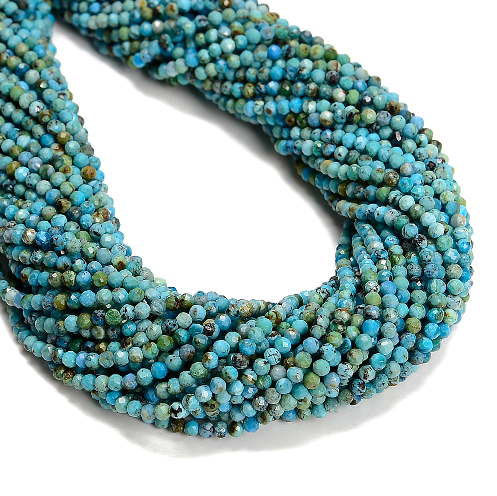 Natural Blue Opal Faceted Round Beads Size 2mm 3mm 15.5” Strand