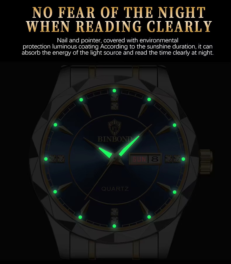 Waterproof Men Watch Stainless Steel Quartz Luminous Classic Business Wristwatch