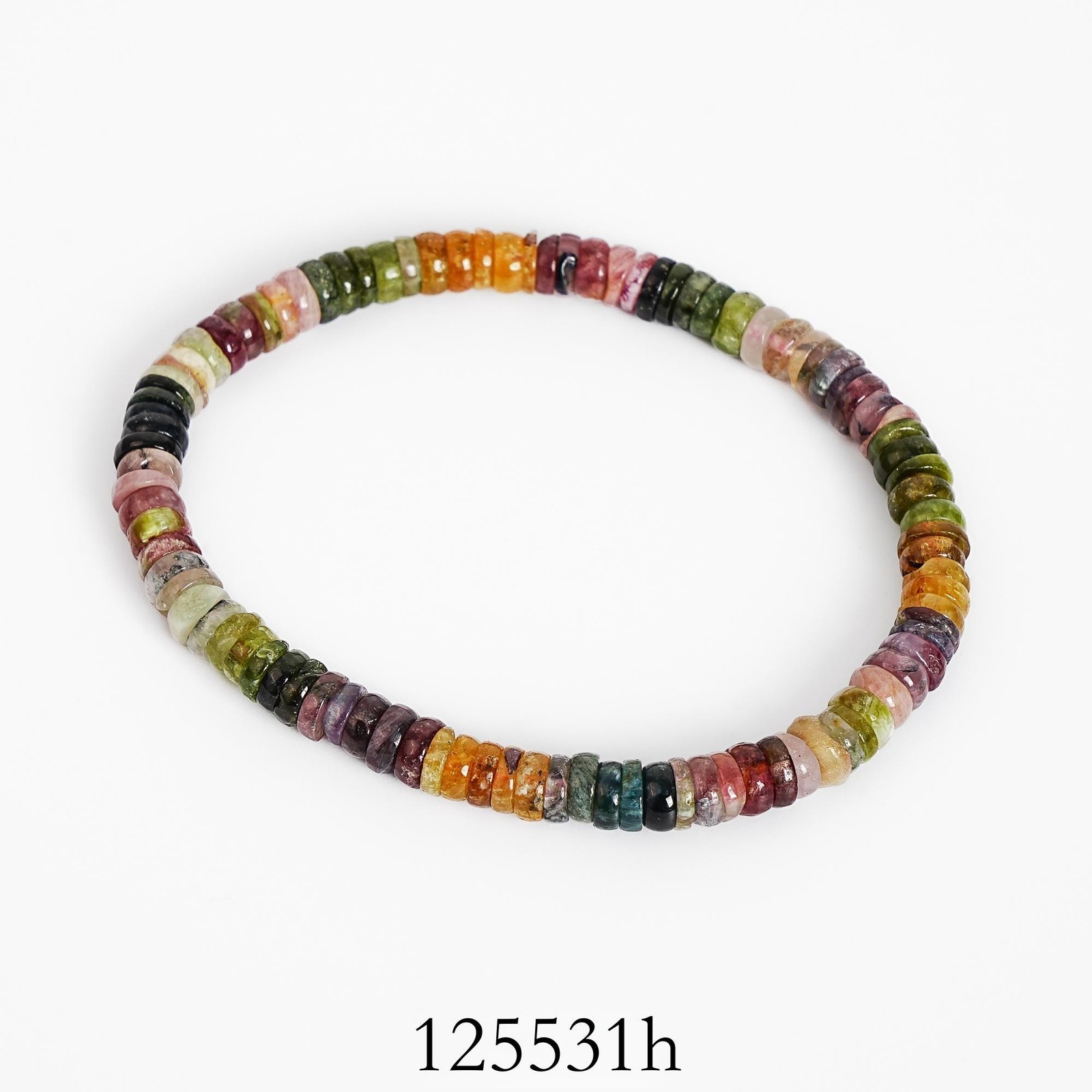 Natural Rondelle Multicolor Tourmaline Beads 4MM 5MM 6MM Gemstone Bracelet 7″