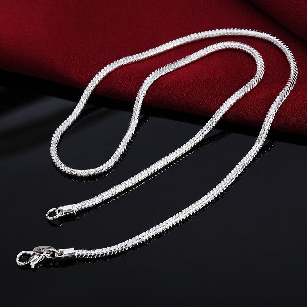 925 Sterling Silver Snake Chain Necklace Shiny 925 Stamp Non-Tarnish Brand New