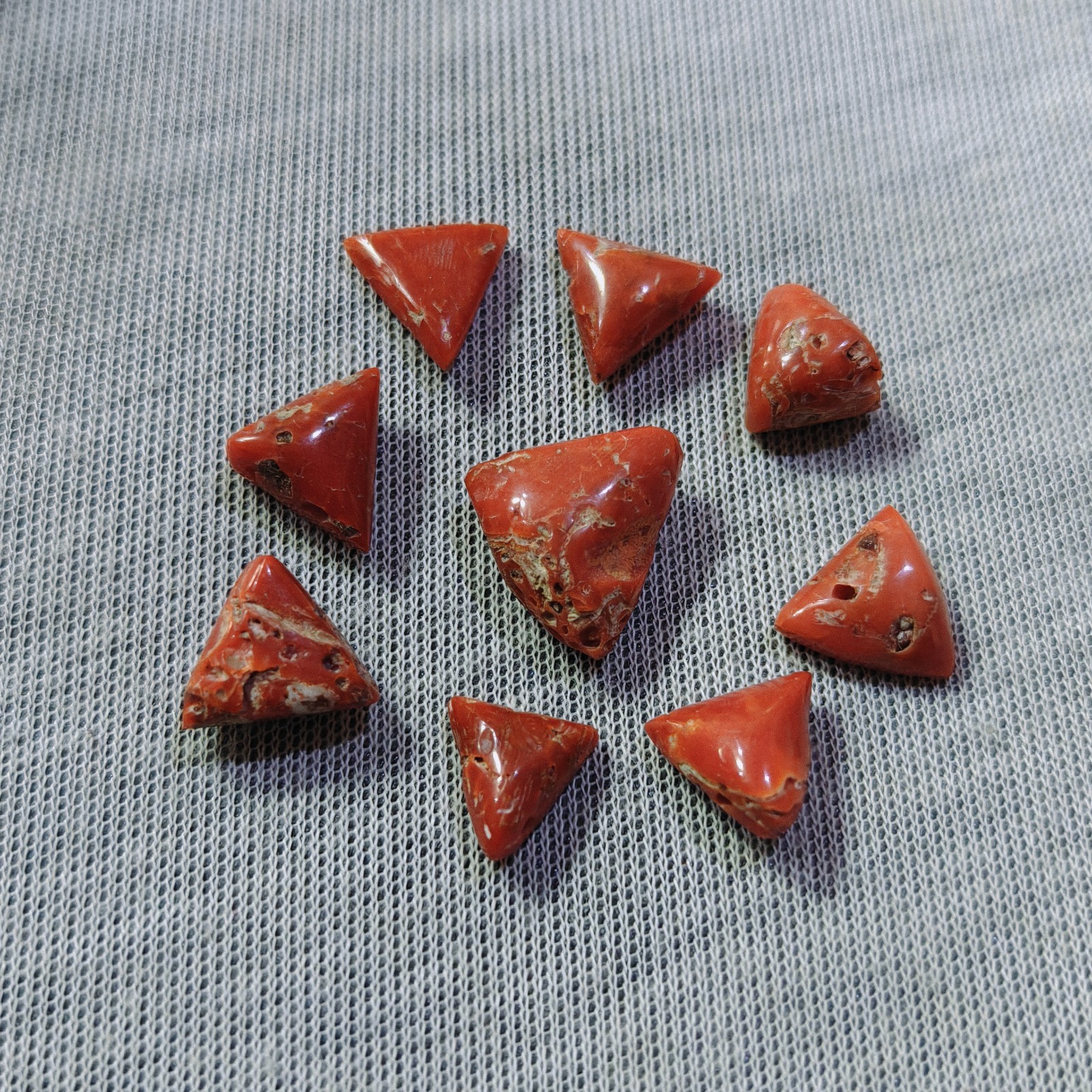 Vintage Natural Italian Coral Cabochon Lot Loose Gemstone Sea Coral Jewelry Maki