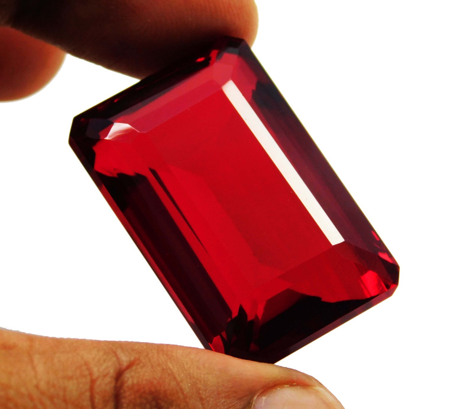 197.60ct. Natural Certified Brazilian Emerald Cut Translucent Red Topaz gemstone