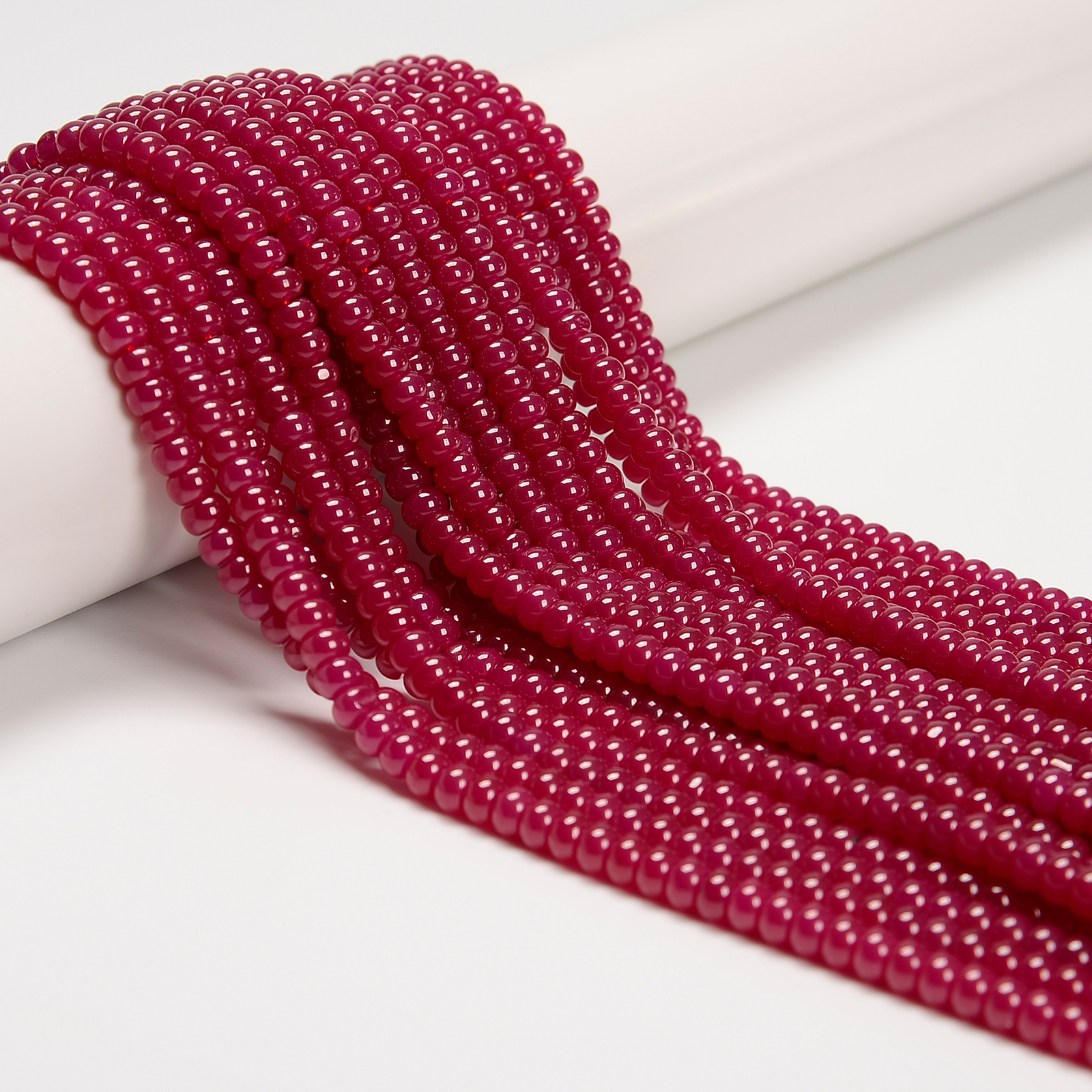 Natural Ruby Smooth Rondelle Beads Size 3x4mm 3x5mm 15.5” Strand