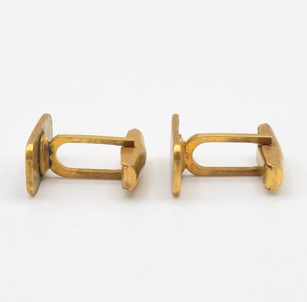 GTE Cufflinks & Tie Clip Set Gold Tone Logo Telephone Executive Service Award