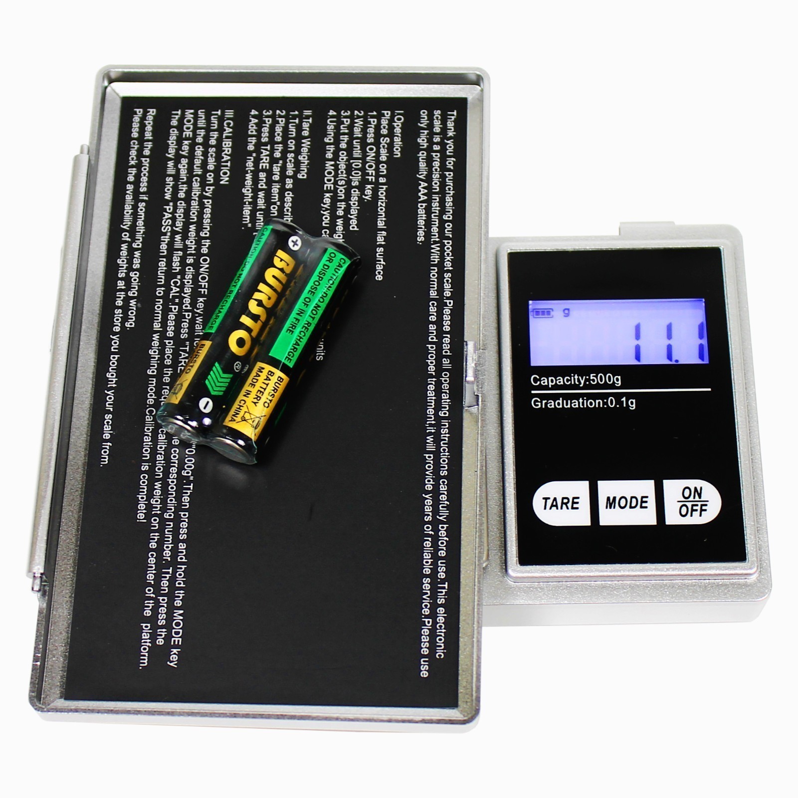 Digital Scale 2000g x 0.1g Jewelry Gold Silver Coin Gram Pocket Size Herb Grain