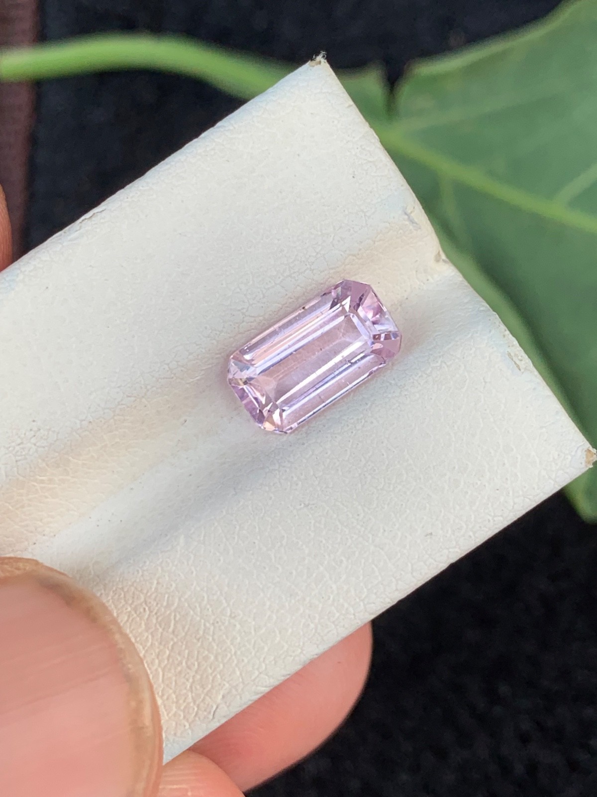 2.56Ct Natural cut kunzite cushion shape loose gemstone from Afghanistan
