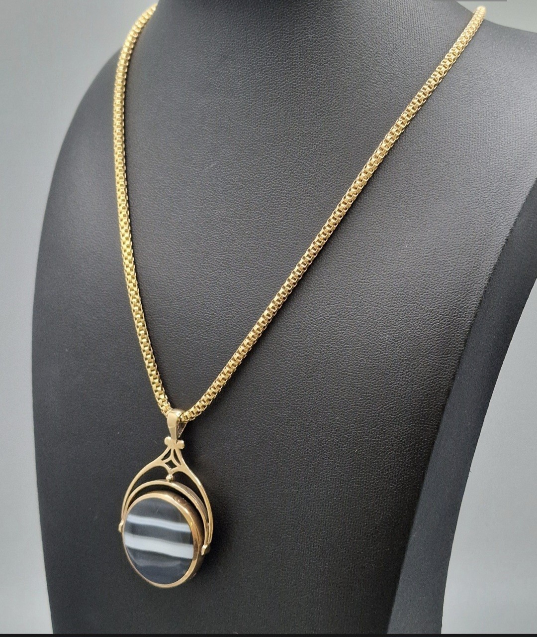 9ct Gold Multi-link Chain with Swivel Pendant 9K Yellow.