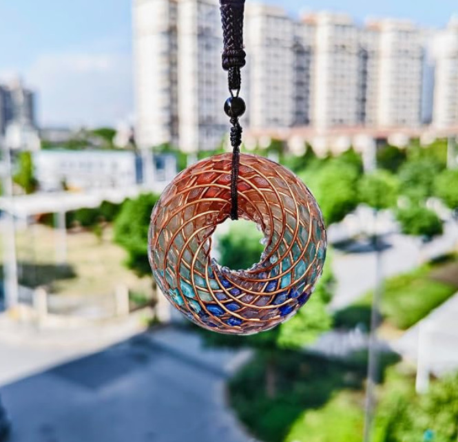 Rodin Coil & Orgone Pendant Necklace for Meditation, Reiki Energy Necklace, Chak