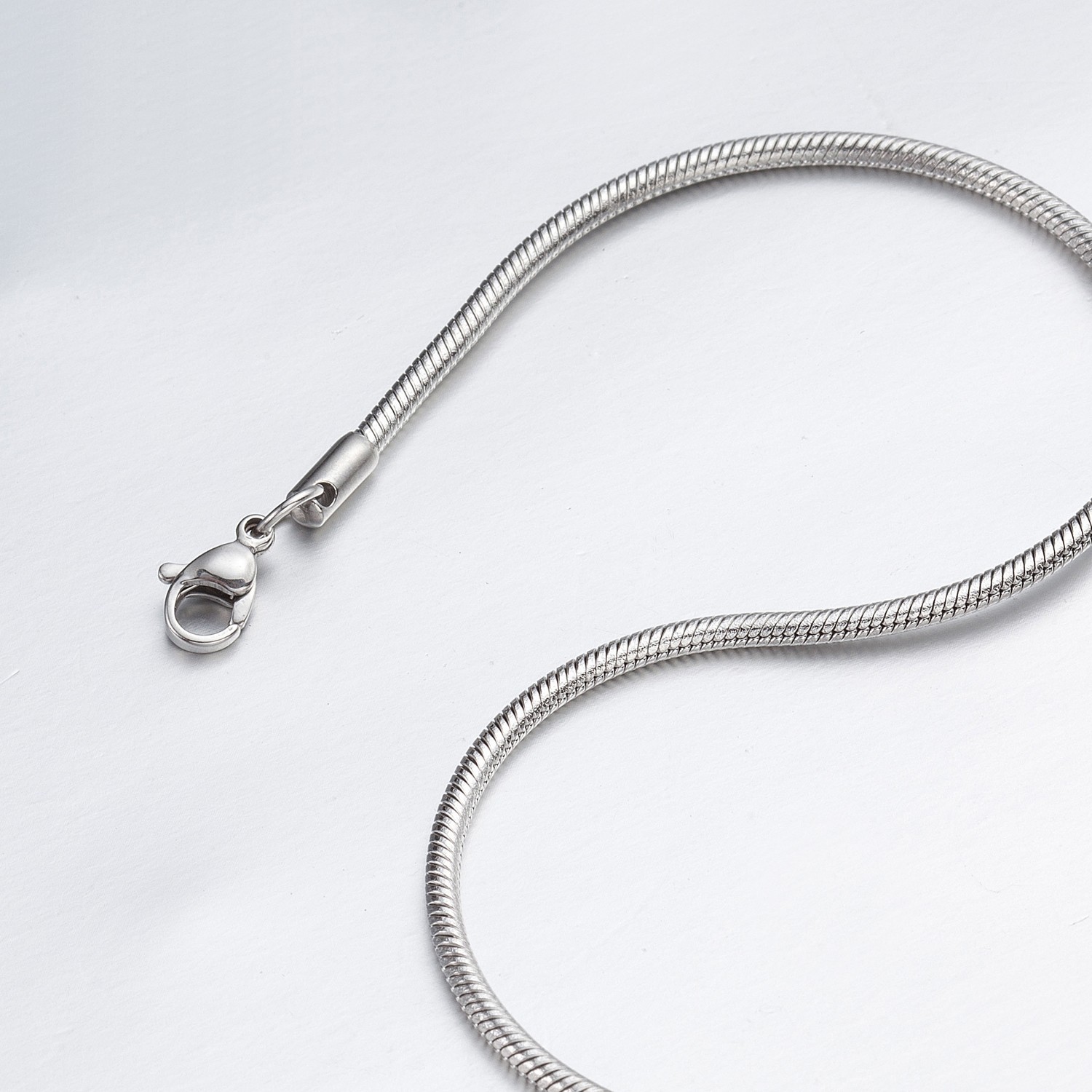 0.9mm-3.2mm 16″-40″ Silver Stainless Steel Snake Necklace Chain HN3 USA Seller